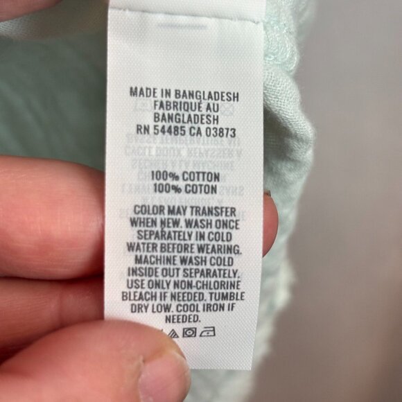 Aerie Women's Ocean Blue Oversized distressed coverup button shirt sz Medium NWT - Picture 10 of 14